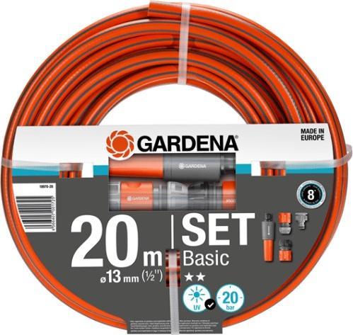 Productafbeelding Gardena Bewateringsslang 13mm (1/2") 20 m. Basic, Set: 1 x 18300, 1 x 18213, 1 x 18215 (20 m, 13 mm)
