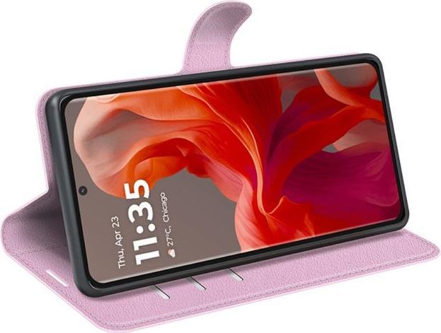 Actual product image MU Classic Litchi Leather Bookcover Series (Motorola Moto G85)