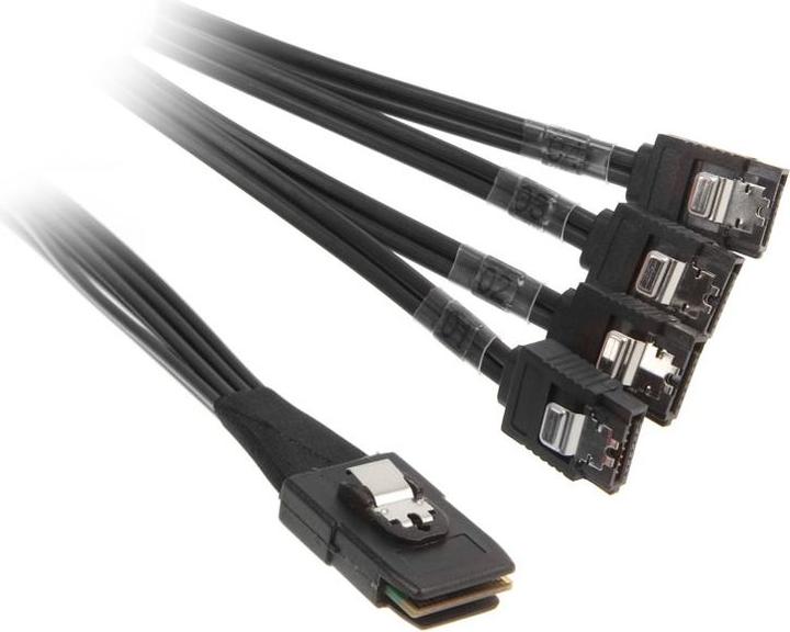Produktbild InLine SAS-Kabel (OCR), 1x Mini-SAS zu 4x SATA