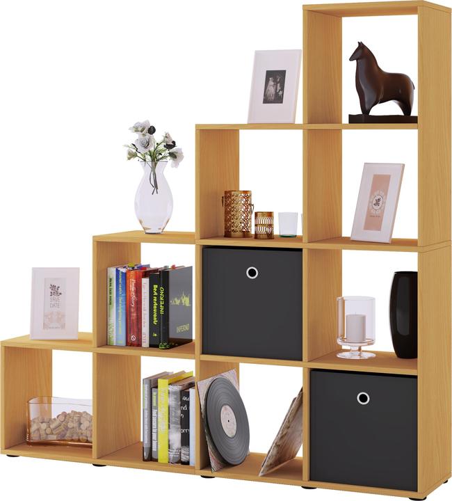 Produktbild VCM Holz Stand Treppenregal 10 Fächer Napoli (143 x 29 x 139 cm)