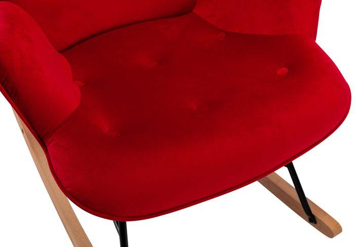 Image du produit CLP fauteuil à bascule Sanka velours, rouge