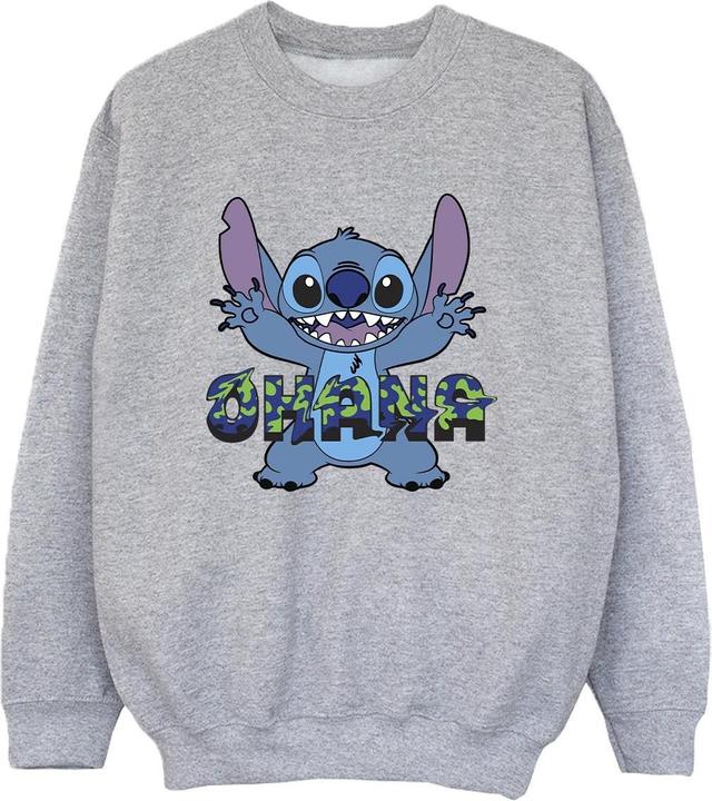 Produktbild Disney Lilo And Stitch Ohana Blue Glitch Sweatshirt Jungen (140, 146)