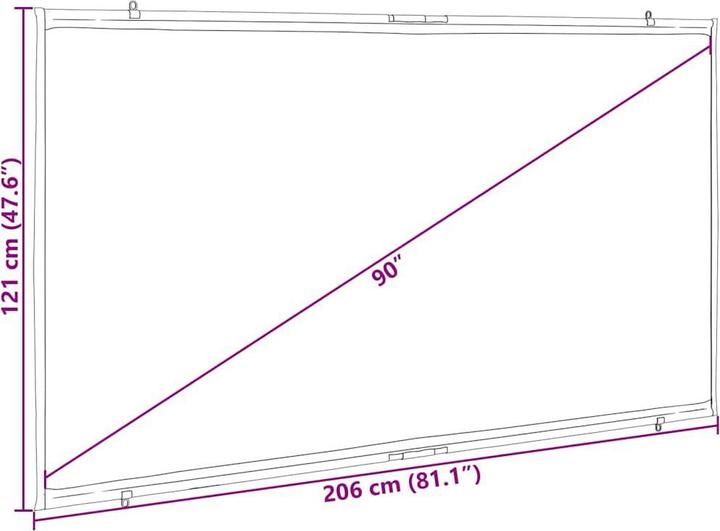 Immagine prodotto VidaXL Schermo proiettore a parete da 90 pollici in 16:9 Schermo (90", 16:9)