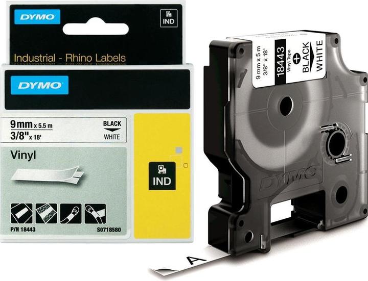 Produktbild Dymo Rhino Vinylband, 18443, weiss (0.90 cm, Weiss)