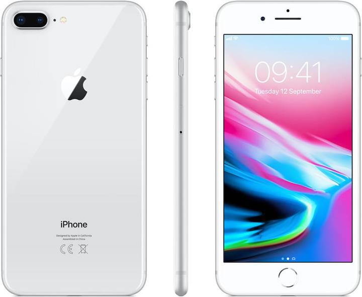 Produktbild Apple iPhone 8 Plus (256 GB, Silver, 5.50", Single SIM, 12 Mpx, 4G)