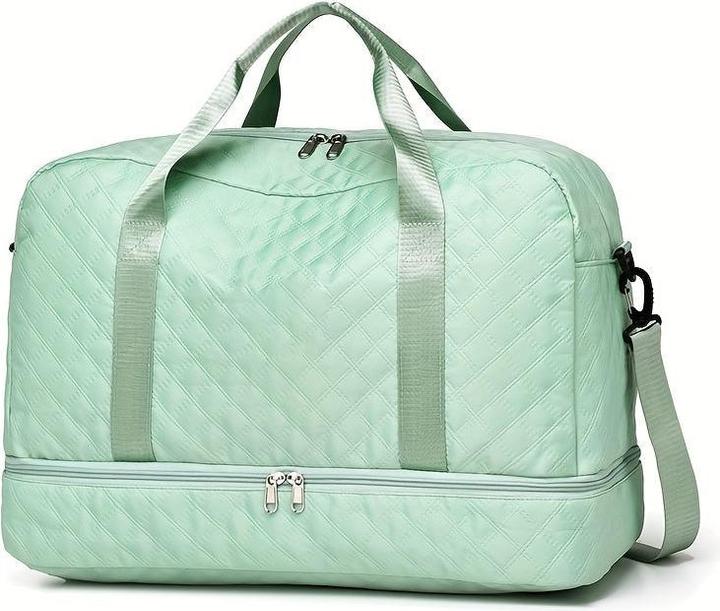 Actual product image Only-Bags.Store Lightweight Argyle Pattern Luggage Bag, Large Capacity Travel Duffle Bag, Portable Overnight