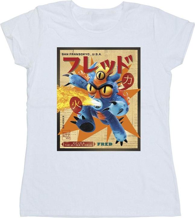 Immagine prodotto Disney Big Hero 6 Baymax Fred Newspaper Maglietta Donna (S)