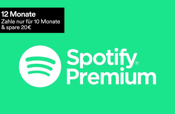 Spotify Premium Gutschein 12 Monate zum Preis von 10 Monate DE (99 EUR)