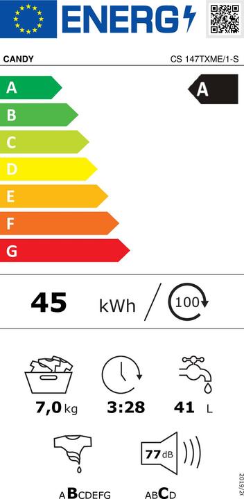 Energie-Label Candy CS 147TXME/1-S (7 kg, Links)