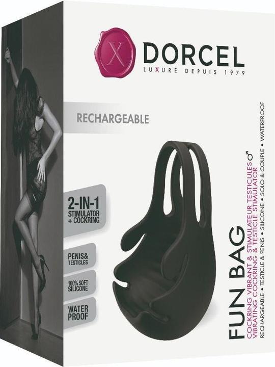 Actual product image Marc Dorcel FUN BAG vibrating penis and testicle stimulator (5 cm)
