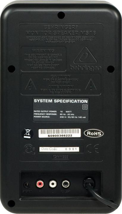 Immagine prodotto Behringer Ms16 (Attivo, Coppia, 1x 16 W)
