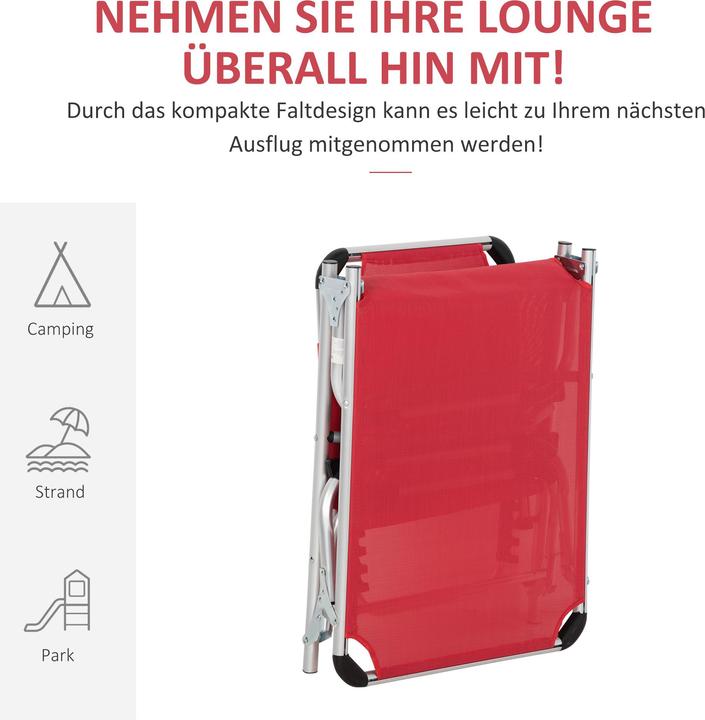 Produktbild Outsunny Gartenliege 5-stufig verstellbar (80 cm)