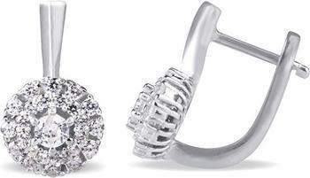 Produktbild Beneto Glittering silver earrings with clear zircons AGUC2263 (L)