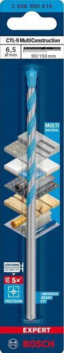 Produktbild Bosch Professional Zubehör EXPERT CYL-9 MultiConstruction Bohrer, 6,5 x 90 x 150 mm (6.5 Millimeter)