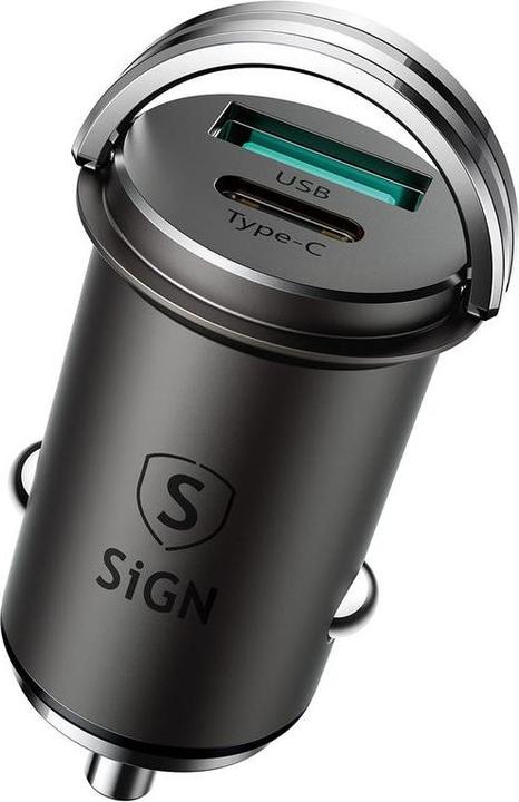 Immagine prodotto SIGN Mini caricatore da auto USB e USB-C, PD e Q.C3.0, 5A, 20W - Nero