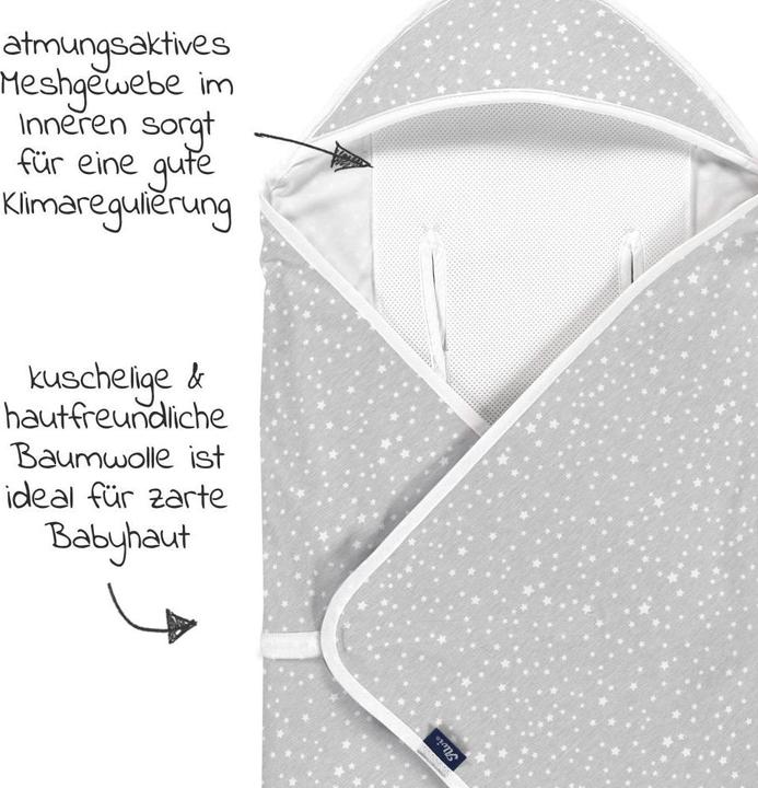 Produktbild Alvi Fusssäcke für Babyschalen & Babywannen Reisedecke Jersey light 80 x 80 cm - Sternenhimmel