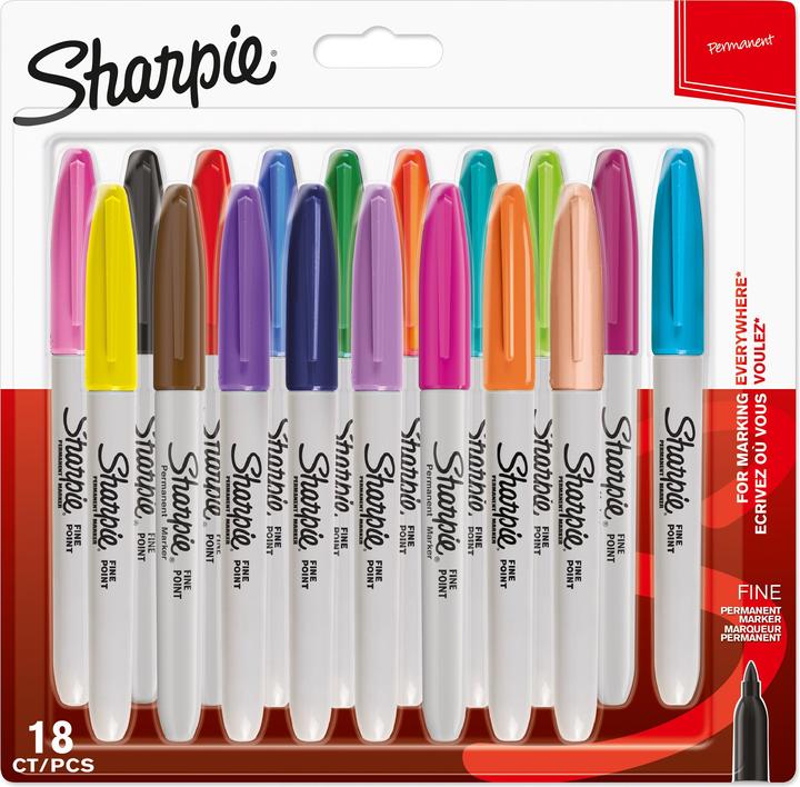 Actual product image Sharpie Fine (Grey, Multicoloured, 18 x)