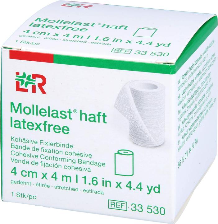 Produktbild Lohmann & Rauscher Mollelast haft latexfrei weiss 4cm x 4m gedehnt, 1 St BIN