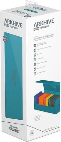 Actual product image Ultimate Guard Card Box XenoSkin Arkhive Monocolor 400+ Petrol Blue