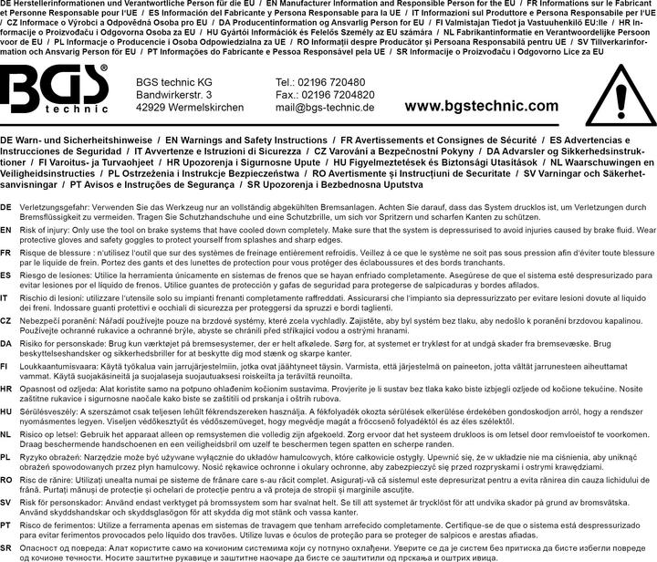 Image du produit BGS Bouteille de purge de frein