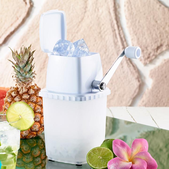 Image du produit Rosenstein & Söhne Broyeur à glace électrique avec broyeur en acier inoxydable et manivelle manuelle
