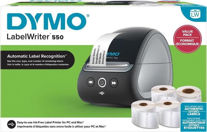 Dymo LabelWriter 550 Value avec 4 rouleaux LW (90000 dpi)