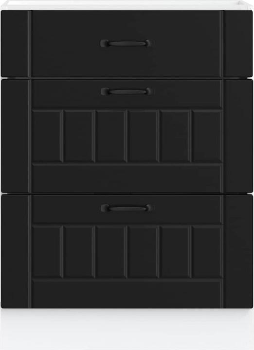 Actual product image VidaXL Kitchen base unit Lucca Black Wood-based sink base unit (60 x 46 x 81.5 cm)