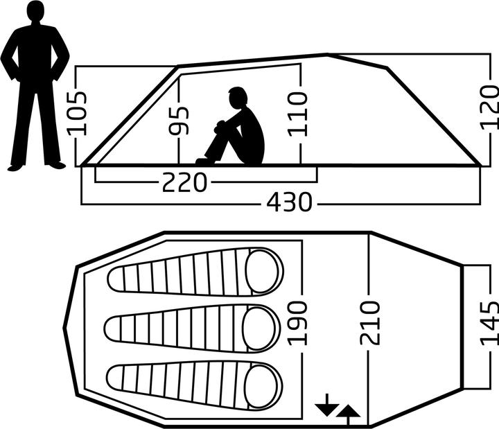 Actual product image Nordisk Oppland 3 Lw (2.0) Tent (Tunnel tent, 2.08 kg, 3 persons)