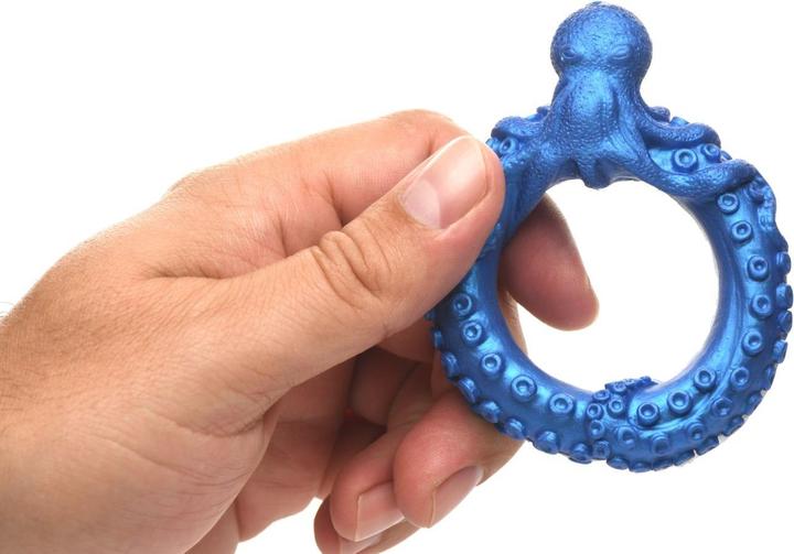 Productafbeelding Frisky Octo-ring van Poseidon - Silicone penisring - Blauw (4 cm)