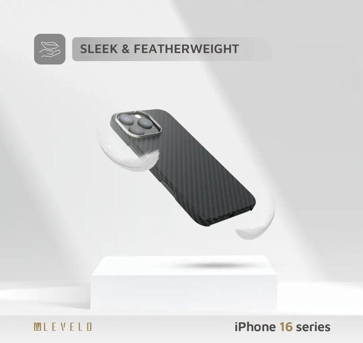Immagine prodotto Levelo Custodia Sergei 1500D in fibra aramidica (Apple iPhone 16 Pro)