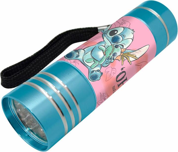Actual product image Kids Euroswan Disney Stitch sortierte Aluminium-LED-Taschenlampe (17 cm)