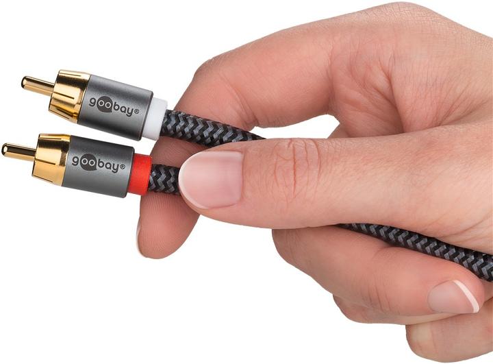 Actual product image Goobay Cinch Y-cable, 2 m, Sharkskin Grey (2 m, Cinch)