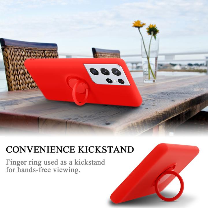 Productafbeelding Cadorabo TPU Vloeibare Ring Silicone Hoesje (Samsung Galaxy S22 Ultra)