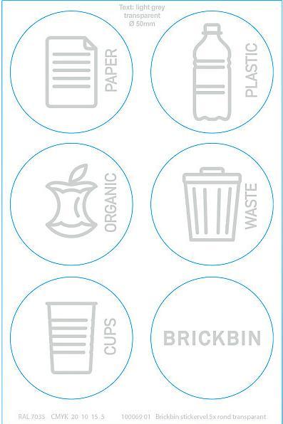 Produktbild ReinigungsBerater Mülltrennsystem BrickBin Plastik Behälter schwarz orange 65 L integrierte Beutelhalterung, aus recy (65 l)