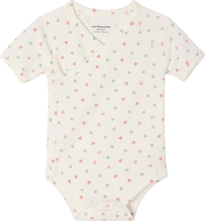 Immagine prodotto Vertbaudet Bio-Kollektion: 3er-Pack Baby Wickelbodys mit kurzen Ärmeln PETIT COEUR (68)