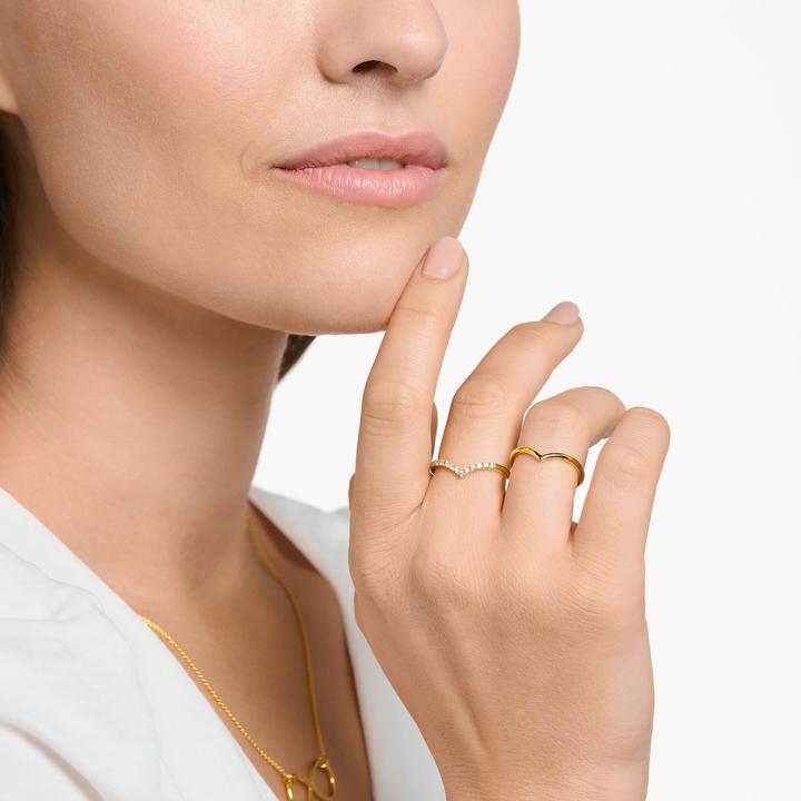 Produktbild Thomas Sabo Ring V Form mit Weissen Steinen Gold (56, 925 Silber)