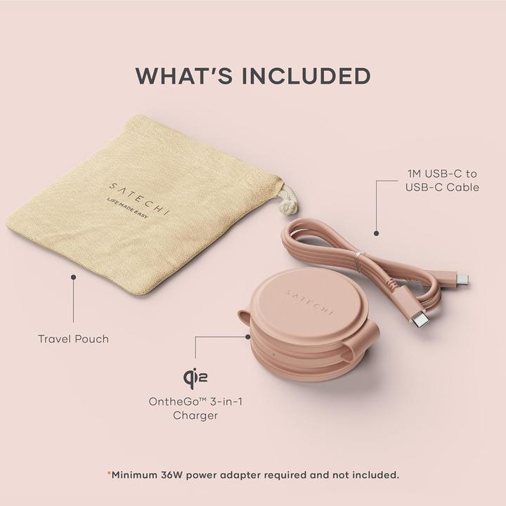Immagine prodotto Satechi Caricabatterie wireless OntheGo 3-in-1 con Qi2 (15 W)