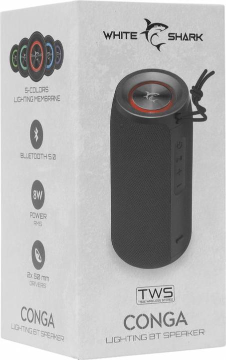 Produktbild White Shark Conga black speaker (6 h, Akkubetrieb)