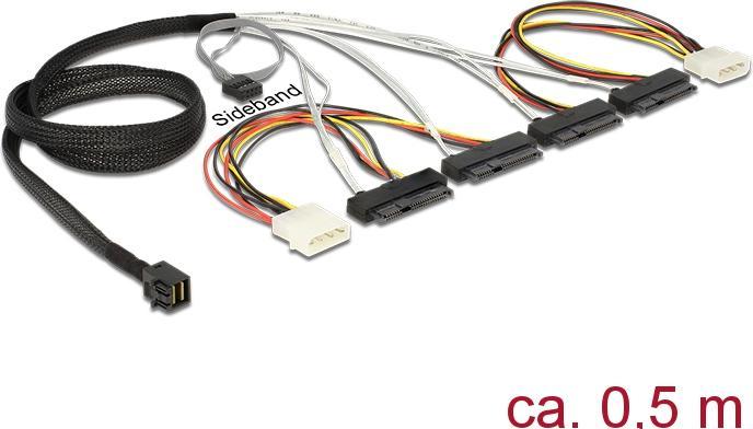 Immagine prodotto Delock Cavo Mini SAS HD x 4 SFF 8643 maschio > 4 x SAS 29 Pin SFF 8482 femmina