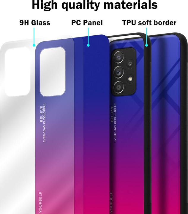 Produktbild Cadorabo TPU 2 Farben Glas Hülle (Samsung Galaxy A52, Samsung Galaxy A52 5G, Samsung Galaxy A52s 5G)