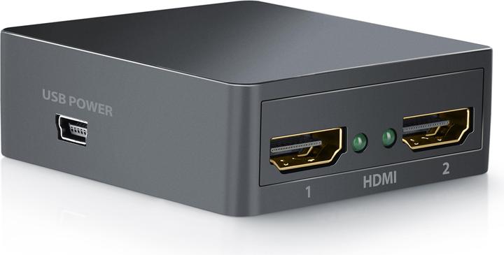 CSL HDMI Splitter 2 Port, 4K Ultra HD, FHD, CEC, HDCP 1x HDMI Eingang / 2x HDMI Ausgänge