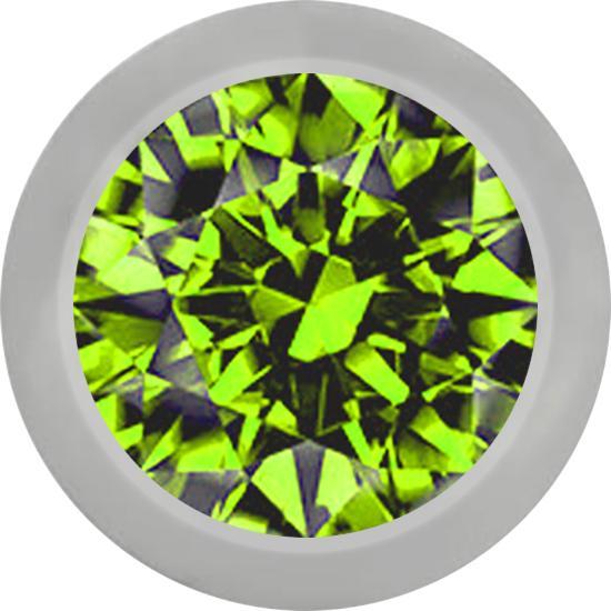 Produktbild Star Piercing Kugel silber mit Kristall hellgrün (ohne Messing, Titan G23)