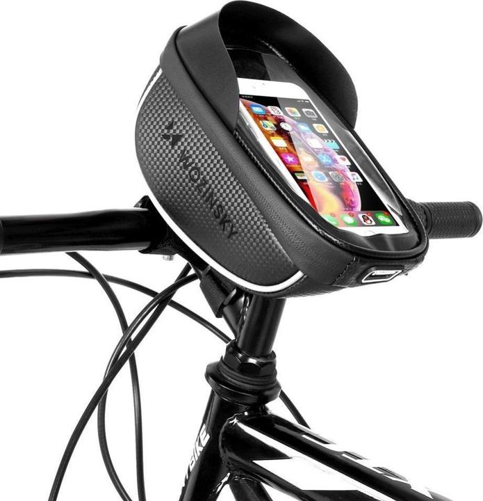 Wozinsky Fahrradlenkertasche mit Handytasche 1l schwarz (WBB16BK) (1 l, Lenkertasche)