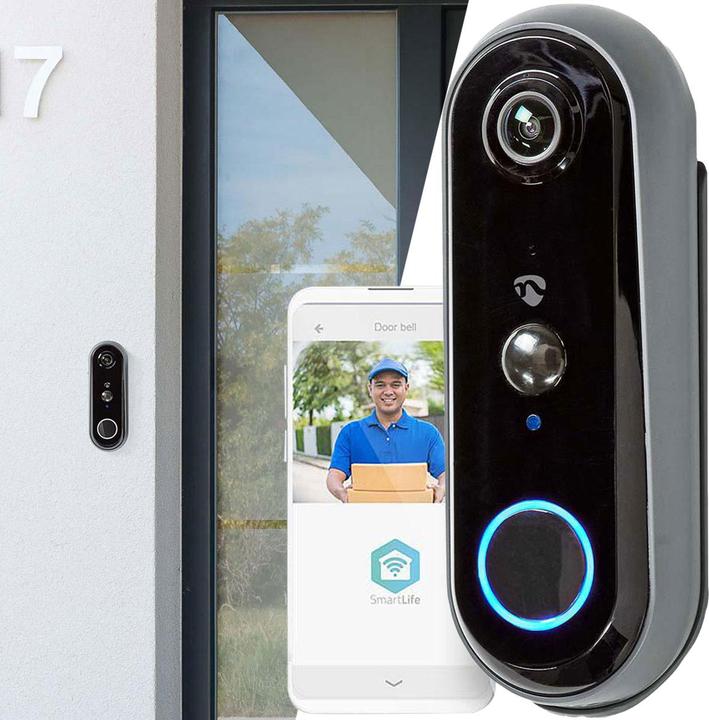 Produktbild Nedis Smartlife Video-Türsprechanlage Wi-Fi Batteriebetrieben AndroidT / IOS Full HD 1080p Cloud / m (WLAN)