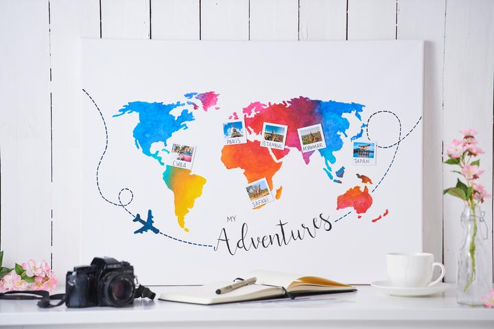 Image du produit VBS Pochoir "Carte du monde lets go travel", A3