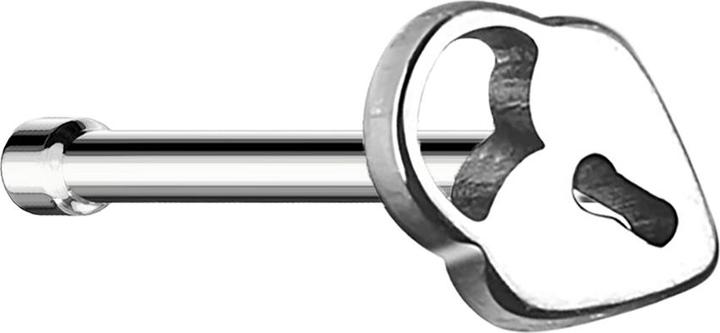 Produktbild Star Piercing Nasenstecker gerade silber mit Herzschloss (Chirurgenstahl 316L, ohne Messing)