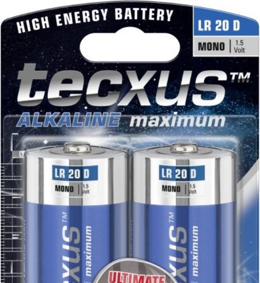 Tecxus Mono LR 20 D - Batterie 2 x D - Alkalisch (2 Stk., D, 14800 mAh)