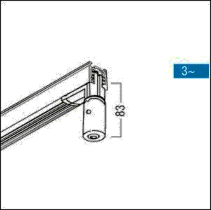 Actual product image Zumtobel 3PH Pendant adapter white 60280071 with strain relief