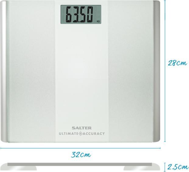 Salter 9009 WH3R Bilancia elettronica da bagno di massima precisione bianca (180 kg)