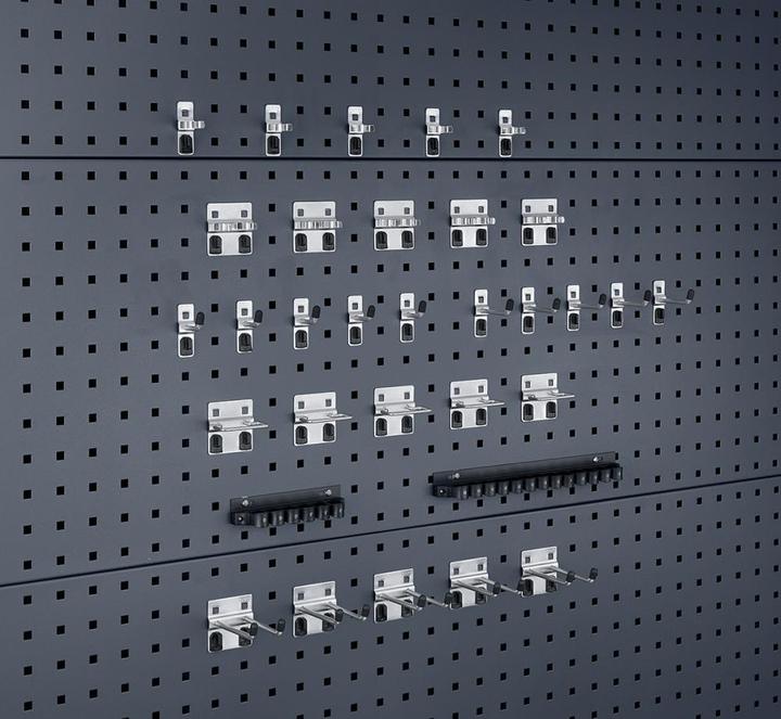 Actual product image Bott Tool holder set 32-part galvanised for pegboards 15 hooks/7 holders/10 clamps